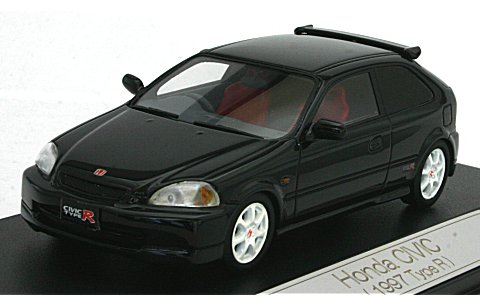 ホンダ シビック 1997 TypeR スターライトブラックパール (1/43 ハイストーリーHS040BK) ホンダ シビック 1997 TypeR スターライトブラックパール (1/43 ハイストーリーHS040BK)