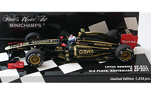 ロータス ルノー GP R31 V・ペトロフ 1ST PODIUM WITH RENAULT オーストラリアGP 2011 Limited Edition (1/43 ミニチャンプス410110110) ロータス ルノー GP R31 V・ペトロフ 1ST PODIUM WITH RENAULT オーストラリアGP 2011 Limited Edition (1/43 ミニチャンプス410110110)