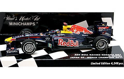 レッドブル レーシング ルノー RB7 S・ベッテル 日本GP ワールドチャンピオン 2011 (1/43 ミニチャンプス410110301) レッドブル レーシング ルノー RB7 S・ベッテル 日本GP ワールドチャンピオン 2011 (1/43 ミニチャンプス410110301)